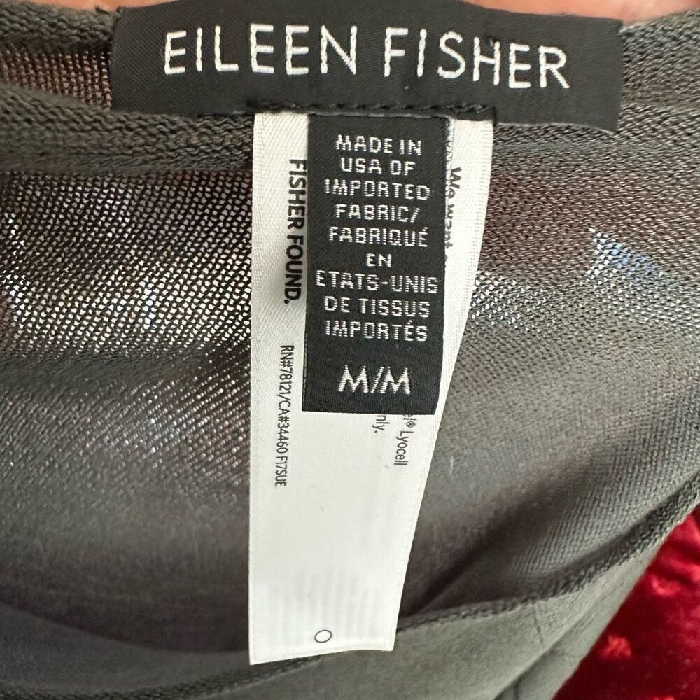 Eileen Fisher System Gray Long Tunic Top Fine Knit Tencel Semi Sheer Size M - Picture 10 of 10